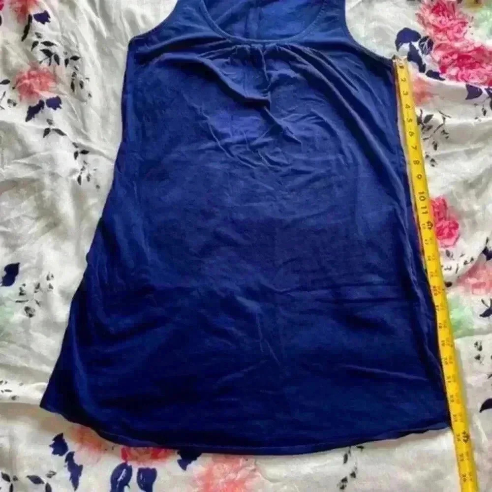 Lands' End‎ Sleeveless Midi Tank Dress w/ Pockets Navy Women's Size Small - Picture 5 of 6